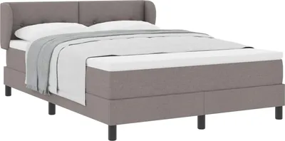 Zdjęcie produktu dla Łóżko sprężynowe z materacem Ciemnoszary 140 x 190 cm tkanina