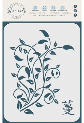 Schablone Weinreben, 20 x 26,5 cm, Kletterpflanzen-Motiv