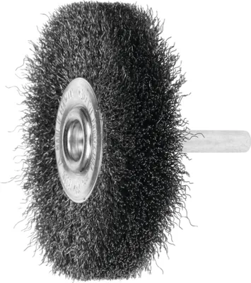 Zdjęcie produktu dla Lessmann Szczotka okrągła z trzonkiem Drut stalowy 0,20 mm, średnica szczotki x szerokość włosia: 70 x 16 mm