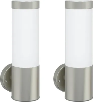 Produktbild von vidaXL Außenwandleuchte 2 pcs Silber 12 x 8,5 x 27 cm
