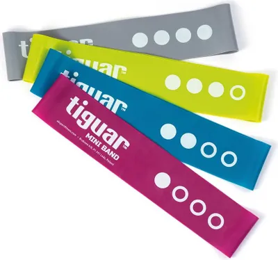 Produktbild von tiguar Mini Bands 4er Set Widerstandsbänder aus 100% Natur-Latex, vielseitig, langlebig, 4 Widerstandsstufen, ideal für Training, Rehabilitation & Stabilisation