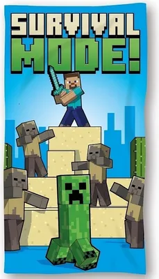 Produktbild von Strandtuch für Kinder aus Baumwolle 70x140 Minecraft