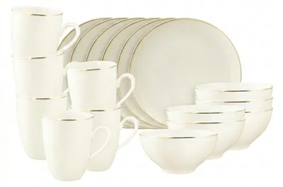 Produktbild von Seltmann Weiden Savona Frühstücksservice 18-teilig Goldlinie