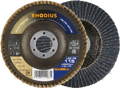 Obrázok produktu pre Rhodius 211327 Flap disc Diameter 115 mm Bore diameter 22.23 mm Stainless steel, Steel 1 pc(s)