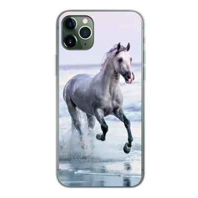 Produktbild von MuchoWow® Handyhülle Schutzhülle Hülle für iPhone 11 Pro Max Pferd - Pilz - Strand Silikon Softcase Handy Hülle - Schutz