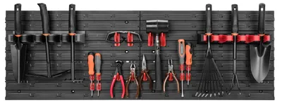 Zdjęcie produktu dla Półka narzędziowa do garażu i warsztatu - 115 x 39 cm - Uchwyt na narzędzia ogrodnicze