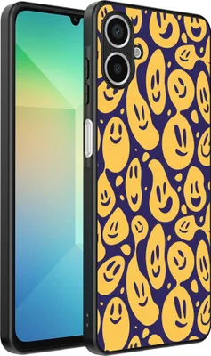 Produktbild von Smartphonica Handyhülle Geeignet für Samsung Galaxy A06 mit Smiley-Druck - TPU zurück Abdeckung Fall Emoji Design - lila gelb