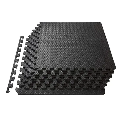 Produktbild von Lacers PETROLLINE Bodenschutzmatte/ Puzzelmatte 60x60cm schwarz 12er Set - rutschfest Matte extra-dick - Fitnessmatte für Workout & Krafttraining