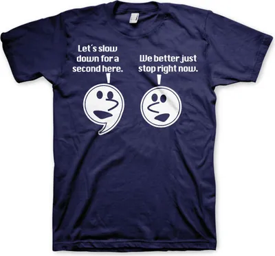 Produktbild von Lets Slow Down For A Second T-Shirt - Medium - Navy