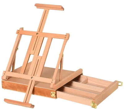 Obrázok produktu pre Klavierská stojanová doska – drevený stojan s zásuvkou | Farba: prírodná | Rozmery: 42 x 36 x 12,5 cm