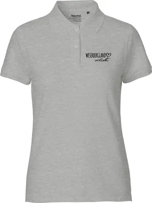 Produktbild von Huuraa Damen Polo Shirt Weserbergland verliebt S Sport Grey Bio Baumwolle Fairtrade Poloshirt Geschenkidee