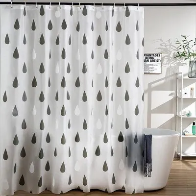 Zdjęcie produktu dla Przezroczysta zasłona prysznicowa, antybakteryjna, hydrofobowa, biała, 180 x 180 cm