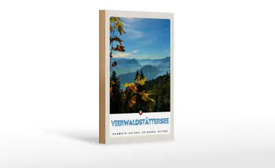 Produktbild von Holzschild Reise 12x18 cm Vierwaldstättersee Wanderung Natur