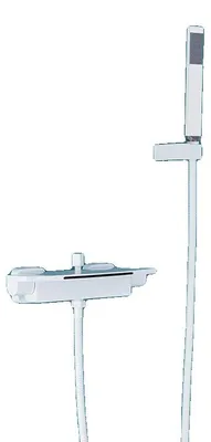 Immagine prodotto di Rubinetto per doccia, bocca a cascata, design a doppia maniglia, bianco