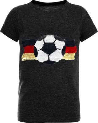 Produktbild von Jungen Wende Pailletten Deutschland Shirt mit Fussball EM 2024 Anthrazit 104