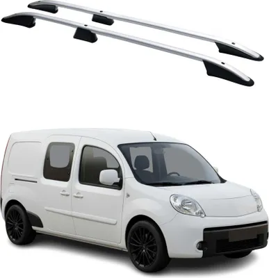 Image de Barres de toit longitudinales pour Renault Kangoo 2008-2021 L2 Long Alu Gris