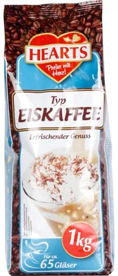 Produktbild von HEARTS Eiskaffee 1kg Instantgetränk Pulver für Sommer