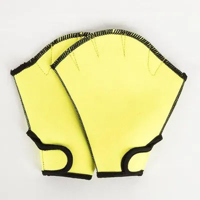 Image de Gants de natation, entraînement en résistance aquatique, plongée fitness, gants-palmes, palmes, maillot de bain pour hommes et femmes, débutants - Jaune - M