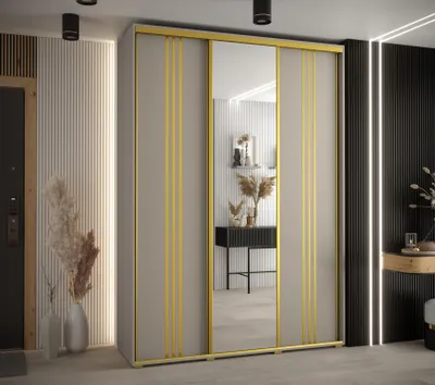 Produktbild von Kleiderschrank INDIRA 7 - 180/60 cm, Kaschmir/Gold