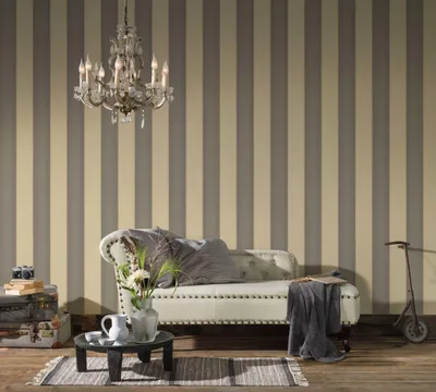 Produktbild von A.S. Création Vliestapete Versace I beige/grau gestreift 10,05 m x 0,70 m 935465