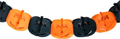 Produktbild von RAPPA Halloween Kürbis Papier Girlande 4 m