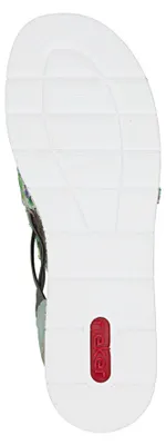 Produktbild von Rieker Damen Sandale Hochfront mit Blumenmuster leichter Keilabsatz V1241, Größe:39 EU, Farbe:Mehrfarbig
