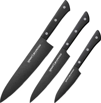 Zdjęcie produktu dla Samura Shadow zestaw 3 noży chef paring utility SH0220