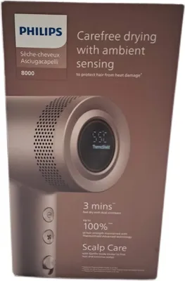 Produktbild von Philips 8000 series Hair Dryer BHD837/10 Haartrockner mit ThermoShield Advanced, Gleichstrom, 110000 RPM, 45 °C, 95 °C, Champagner, Einfarbig