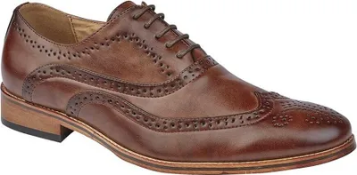 Image de Goor Chaussures Oxford à lacets pour hommes DF1355 (42 EU) (Marron moyen)