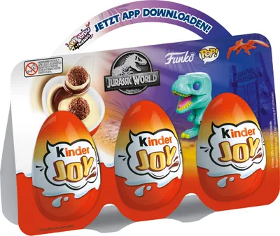 Produktbild von Kinder Joy jajka z kremem mlecznym i chrupiącą kulką z orzechów laskowych 3s 60g