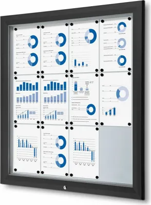 Produktbild von Showdown Displays Schaukasten Premium für Außen - 12x DIN A4 - Schwarz