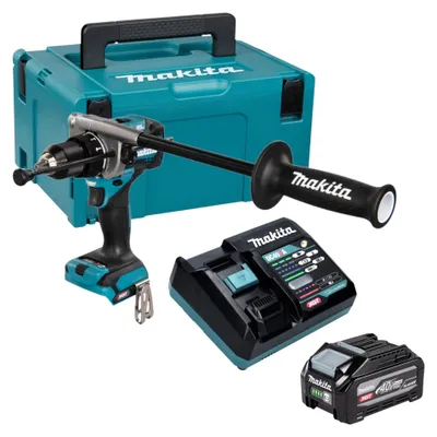 Image de Perceuse-visseuse à percussion sans fil Makita HP 001 GU101 40 V max. 140 Nm XGT Brushless + 1 batterie 4,0 Ah + chargeur + Makpac