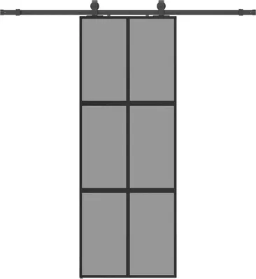Immagine prodotto di vidaXL Porta scorrevole con rubinetteria nera 76x205 cm in vetro temperato