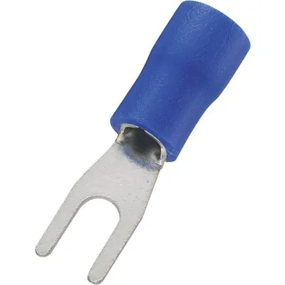 Immagine prodotto di TRU COMPONENTS 745298 Capocorda a forcella 1,50 mm² 2,50 mm² Foro-Ø=3,2 mm Parzialmente isolato Blu 100 pz.