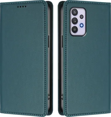 Image de Etui en cuir pour Samsung Galaxy A32 5G, étui magnétique en cuirPolyuréthaneavec support Vert