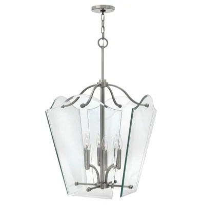 Immagine prodotto di Lampada a sospensione Wingate in nichel, 6xE14x60W, vetro, dimensioni: 393,9x50,8x50,8 cm, IP20, Hinkley