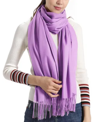 Immagine prodotto di Sciarpa-stola Pashmina da donna, color lavanda, 70 x 200 cm, in viscosa