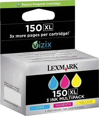 Produktbild von Lexmark 14N1807E, Cyan, Magenta, Gelb, -LEXMARK PRO715 -LEXMARK PRO915, Hohe (XL-) Ausbeute, 3 Stück(e)