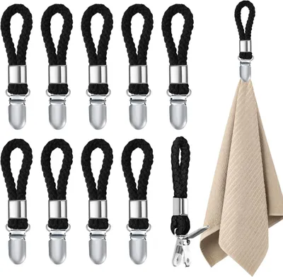 Imagen del producto de Clips para toallas de acero inoxidable, paquete de 10 unidades, sin necesidad de coser, ideales para la cocina y el baño