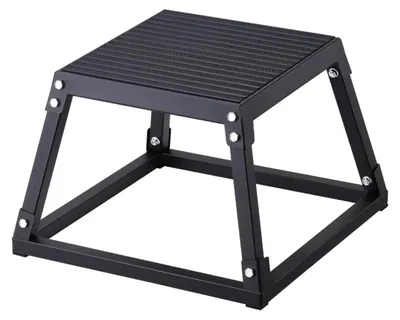 Zdjęcie produktu dla Plyo-Box, wytrzymała konstrukcja stalowa, bezpieczny, antypoślizgowy design, 30 cm, kolor czarny