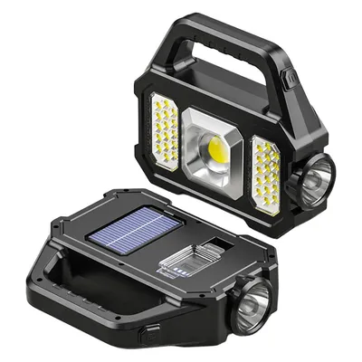 Produktbild von LED Taschenlampe Solar USB Dual Lade 6 Lichtmodi 1000 Lumen Handlampe für Camping Auto Outdoor Einsatz