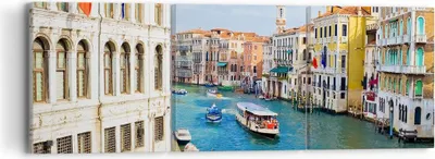 Produktbild von Bild auf Leinwand - Leinwandbild - Venedig Kanal Kreuzfahrt Gondel - 90x30cm - Wand Bild - Wanddeko - Leinwanddruck - Bilder - Kunstdruck - Wanddekoration - Leinwand bilder - Wandkunst - CA90x30-0428