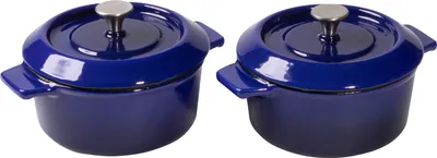 Produktbild von WOLL – Iron Mini-Kasserolle Ø 10 cm blau im 2er Set mit Deckel – Induktion Eisen