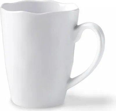 Produktbild von Q Squared NYC Allzweck Becher, 350 ml, im Ruffle Design, extrem stabil, für Kaffee, Tee, Glühwein, Brühe, Saft, in Farbe weiß