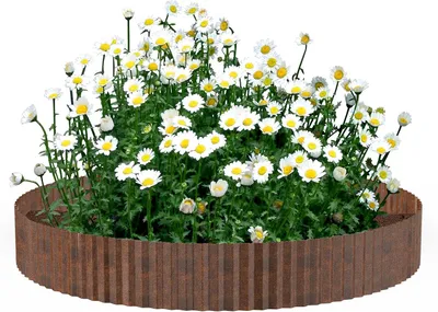 Produktbild von QEENTOE 20m Rasenkante Flexible Beeteinfassung Beetumrandung Beetabgrenzung Gartendekorativ 15cm Höhe Palisade Mähkante, Rost, 4 Stücke
