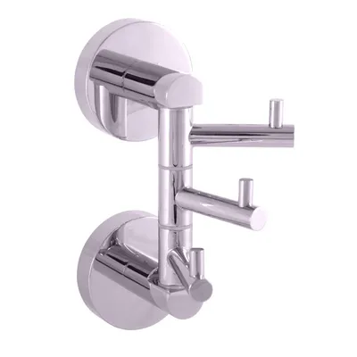 Image de Patère triple rotative COLORADO en laiton chromé 19 cm