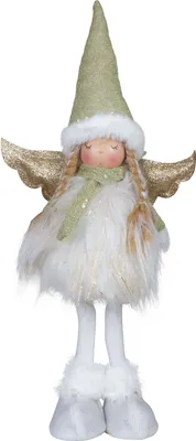 Produktbild von Weihnachtsengel 36cm (50cm) Deko Figur Weihnachten Engel stehend grün weiß
