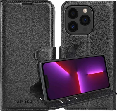 Produktbild von Cadorabo Hülle für Apple iPhone 13 PRO Schutz Hülle in Schwarz Handyhülle Etui Case Cover Magnetverschluss