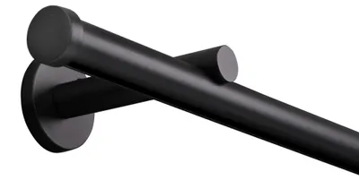 Obrázok produktu pre Závesná tyč s vnútorným vedením na mieru, 20 mm, jednokolejová, čierna s koncovkou – séria Modern – 350 cm