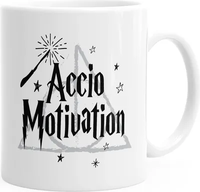 Produktbild von Spruch-Tasse Accio Motivation Kaffeetasse Teetasse Keramiktasse MoonWorks® weiß unisize